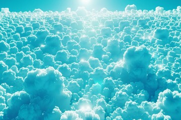 Wall Mural - an image of an ethereal sea of clouds stretching below a mountaintop, creating a surreal and dreamli