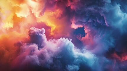 Sticker - Abstract Swirling Clouds of Vibrant Colors