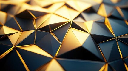 A stunning close-up of a geometric pattern featuring shiny gold and black textures, perfect for modern design projects.