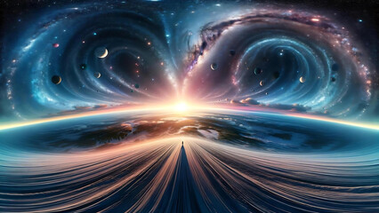 Wall Mural - Twisting Whirling Galaxies Edge Of Universes