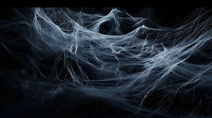 Spider Web on Black Background, Abstract Image, Texture, Pattern Background, Wallpaper, Cover and Screen for Smartphone, PC, Laptop, 9:16 and 16:9 Format