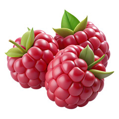 Wall Mural - 3d raspberries image without background