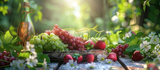 Wall Mural - summer still life. copy space image. place for adding text and design