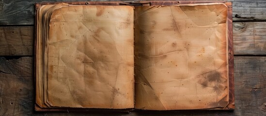 Poster - close up image of a notebook vintage appearance. copy space image. place for adding text and design