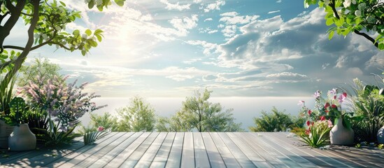 Poster - terrace of the natural backdrop. copy space image. place for adding text and design