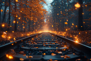 Poster - the rhythmic pulse of a train on the tracks, creating a comforting sense of forward motion. concept 