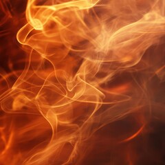 Wall Mural - Abstract orange fire with smooth flowing smoke patterns creating a warm and dynamic atmosphere.