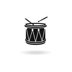 Poster - Drum instrument vector icon. Set of hand drums and drums with sticks vector. Folk instruments percussion vector. Acoustic drum on a stand. Black drum stylish vector icon.