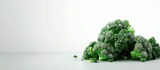 Wall Mural - Broccoli on a white background with copy space