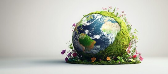 Earth day concept on white background, World environment day. 