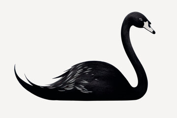 Wall Mural - Elegant black swan illustration art