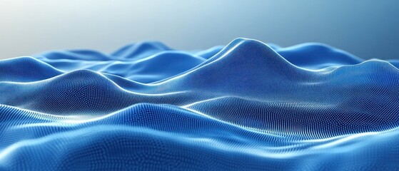 Poster - Flowing blue waves create a rhythmic texture under gentle, diffuse lighting in a tranquil setting