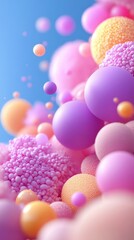 Poster - Pastel spheres form a striking, vibrant composition with unique textures and patterns