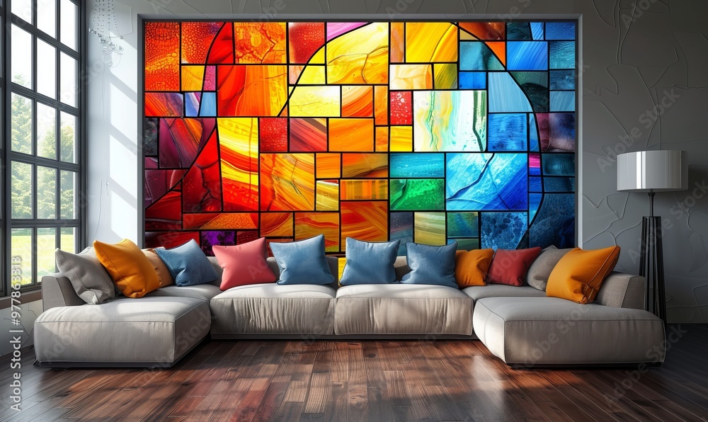 Living room : Modern creative living room interior design backdrop ...