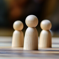 Wooden figures symbolizing community and teamwork