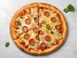 © Faysal - delicious cheesy pizza with attractive artificial look in a white board