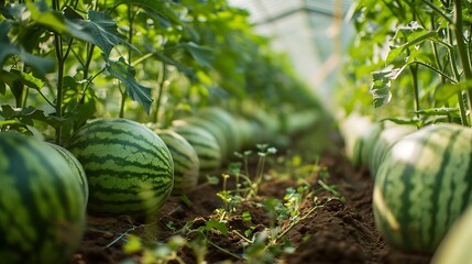 watermelon in the garden