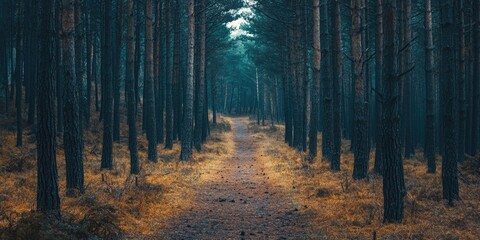 Wall Mural - serene forest path