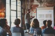© Bora1710 - A Modern Workshop Setting with a Speaker Presenting to a Group in a Creative Learning Environment