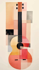 Canvas Print - Abstract guitar art painting