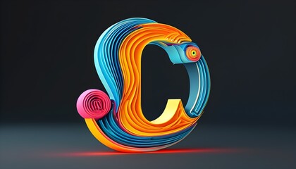 Stylish outline 3D font design featuring a complete set of alphabet letters and numbers