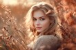 © atar - Portrait of a beautiful young woman with blonde hair in nature. Soft, warm light and gentle expression