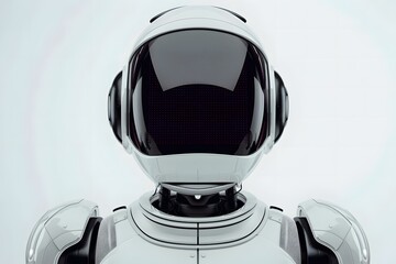 Poster - Over The Shoulder View Of The Blank Screen On A Humanoid Robot