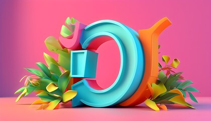 Wall Mural - Bold Modern 3D Typography with Unique Alphabet and Numeric Designs