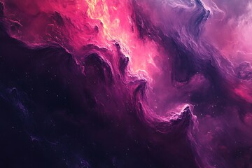 Abstract Purple and Red Nebula Cosmic Background, Space Galaxy