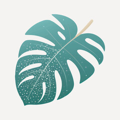 Poster - Elegant tropical monstera leaf illustration