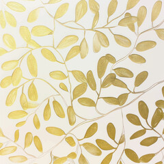 Sticker - Elegant golden leaf pattern