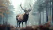© LemonellArt - Majestic Stag in a Misty Forest