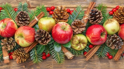 Wall Mural - an elegant table centerpiece for fall with apples