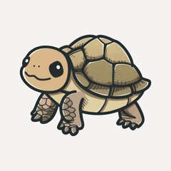 Sticker - Cute cartoon turtle illustration