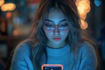 Poster - a young person creating content with a smartphone and ring light, embodying the rise of digital crea
