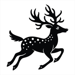 Christmas deer silhouette vector/ Reindeer silhouette vector illustration