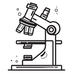 Wall Mural - microscope icon vector design, simple microscope flat icon on isolated white background