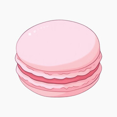 Poster - Pink macaron illustration dessert