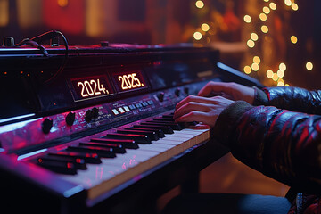 Aufkleber - A musician playing the final note of a song titled 