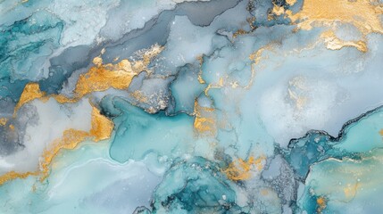 Wall Mural - Abstract blue and gold marble texture