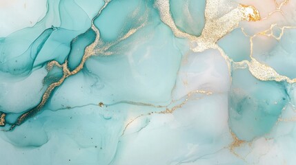 Aqua and gold marble texture. Luxury and sophisticated design concept