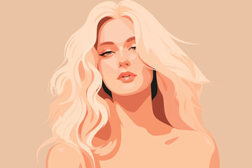 Wall Mural - Stylized blonde woman portrait