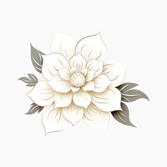 Wall Mural - Elegant white floral illustration