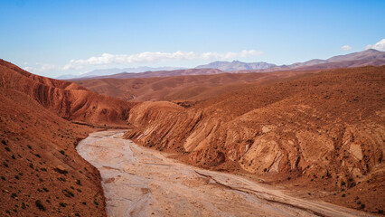 The landscape of Monkey Fingers Gorge in Morocco