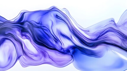 Wall Mural - Abstract liquid waves, with blue and purple colors, against a white background