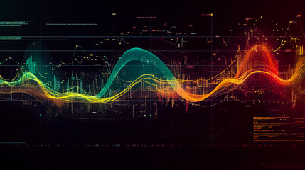 Poster - A detailed and modern currency exchange rate graph, showing fluctuating lines for multiple currencies like USD, EUR, GBP, and JPY.