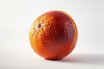 Canvas Print - Close-up shot of an orange on a clean white surface, great for food or still life photography