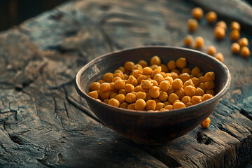 Roasted chickpeas with spices for a healthy snack