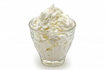 Canvas Print - A single serving of whipped cream on a clean white surface