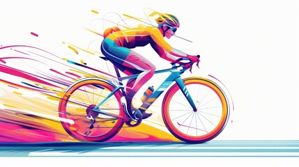 Aufkleber - A person rides a bike on a road, a common mode of transportation